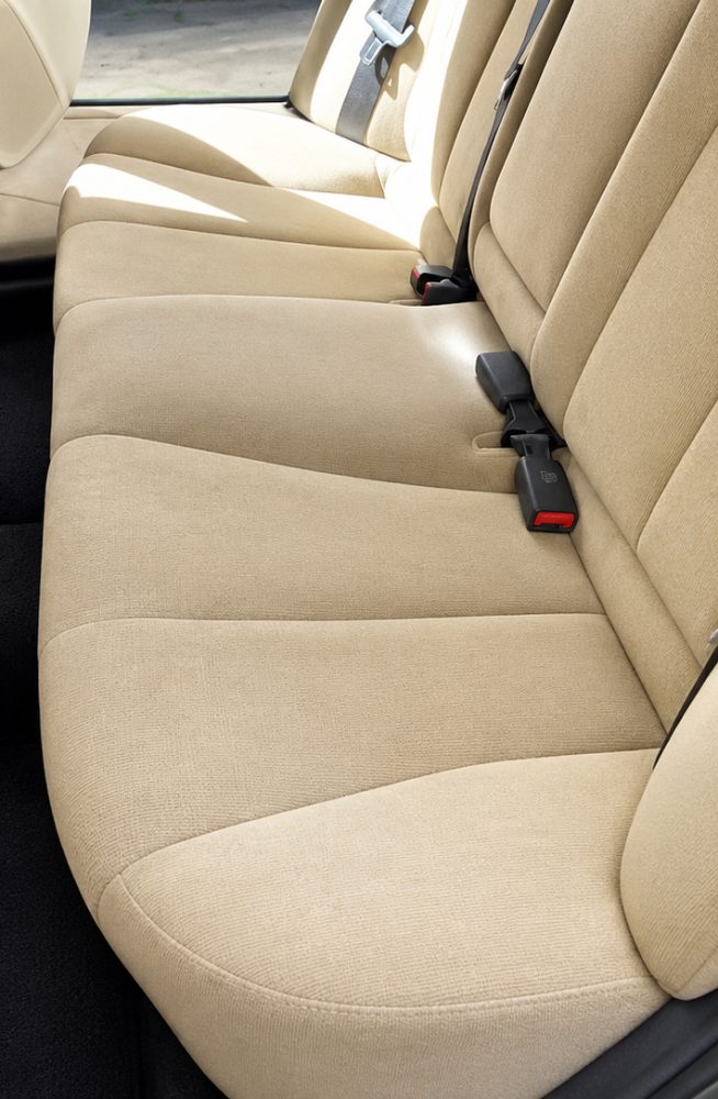 After: the same rear seat cleaned and restored
