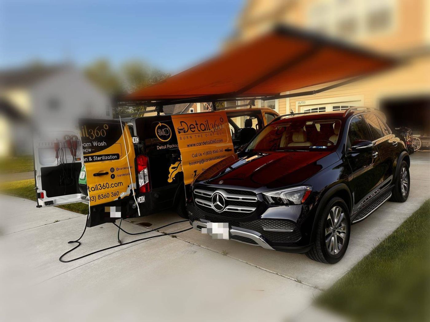 Mercedes-Benz GLE beside the Car Detail 360 mobile unit